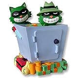 seg 15 hs sda Stash your cash in style with this officially licensed Happy Tree Friends coin bank! This fun bank features the two green kleptomaniac raccoons, Lifty and Shifty, preparing to rob a safe full of money. Made of durable PVC plastic, this bank measures approximately 9 inches tall.