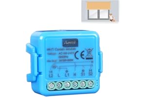 anvek Interruptor de persianas WiFi, módulo control temporizador para persianas eléctricas inalámbricas, compatible con Alexa y Google Home, control App Smart Life Tuya (1)