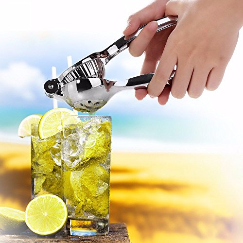 Zitronenpresse edelstahl Limettenpresse Zitruspresse manuell Saftpresse Ideal für die Küche : Würzen Fisch & Fleisch leicht, Krautsalat, bereiten Cocktails und Limonade, Zitrone Tee, Kuchen und Torten Rezepte – Entsafter Orangensaft – passt sich an Orangen , Salat, Obst und Zitrusfrüchte , produziert Zitronensaft schneller und effizienter für ein maximales Ergebnis robust und einfach zu bedienen – Robustem, Korrosionsschutz und Spülmaschinenfest - 2