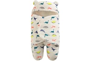 TURMIN Couverture D'Emmaillotage Bébé Hiver Gigoteuse Nouveau-né Nid d'ange Sac de Couchage, 2.0 Tog Universelle Emmaillotage à Capuche pour Naissance-Dinosaure-9M(3-6 Mois)