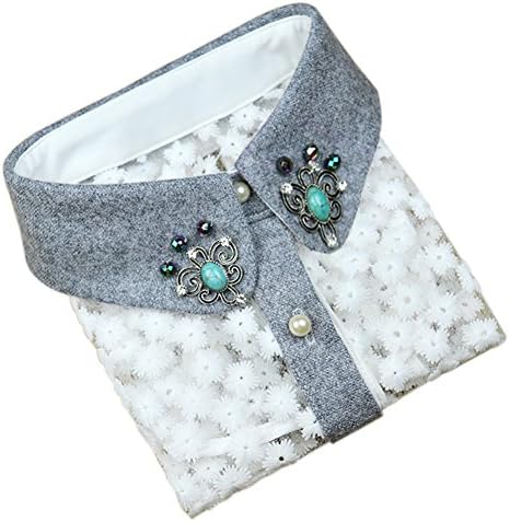BeToper Women Girls Detachable Half Shirt Collar Vintage Elegant Fake False Faux Collar Choker Half Shirt Lace Blouse