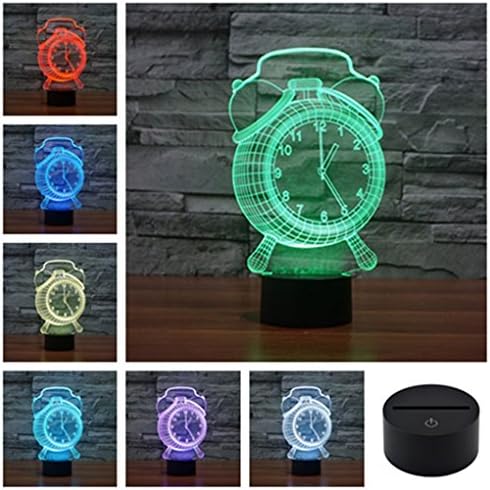 Static Alarm Clock Colorful Life 3D Acrylic Visual Touch Table Lamp Bar Art Decor Creative Home Child USB LED Desk Night Light