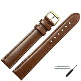 MARBURGER Uhrenarmband 12mm Leder Braun XL - Werkzeug Montage Set 6601232000220