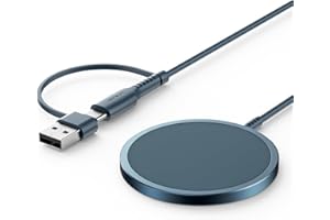 ‎JSAUX Mag-Safe Ladegerät 15W, JSAUX Wireless Charger Induktive Ladestation Kompatibel für MagSafe Ladegerät iPhone 17 Air Pro Max/iPhone 16/15/14 13 12 Serie, AirPods 3/2, Kabelloses Ladegerät, Blau