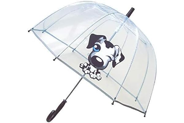 SMATI Parapluie Enfant Transparent Cloche - Bordure Fluorescente