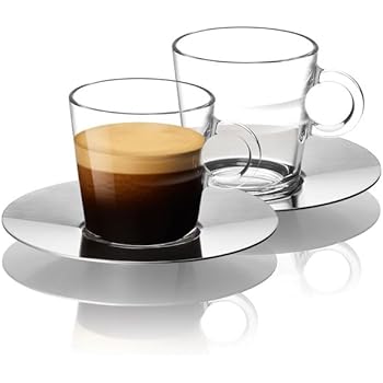 Nespresso Tazzine Caffè Vetro View Glass Collection Con Tazza Con