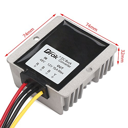 DROK® Synchron-Abwärtsspannungswandler DC 37V-60V / 48V auf 12V Netzteil-Modul wasserdicht - 7
