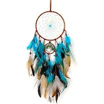 Traumfänger Mit Feder Und Mond – Wanddekoration Für Schlafzimmer, Wohnzimmer, Kinderzimmer (ca. 51 Cm Lang)