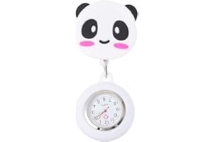 Holibanna Montre Infirmière Clip Extensible avec Design Tête De Panda Montre De Poche Portable pour Médecins Et Infirmiers Accessoire Pratique pour Usage Quotidien