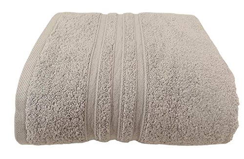 4 X HOTEL HOSPITALITY QUALITY SILVER GREY STRIPE SOFT ZERO TWIST 100% COTTON 600 GSM BATH TOWELS 70 X 120CM