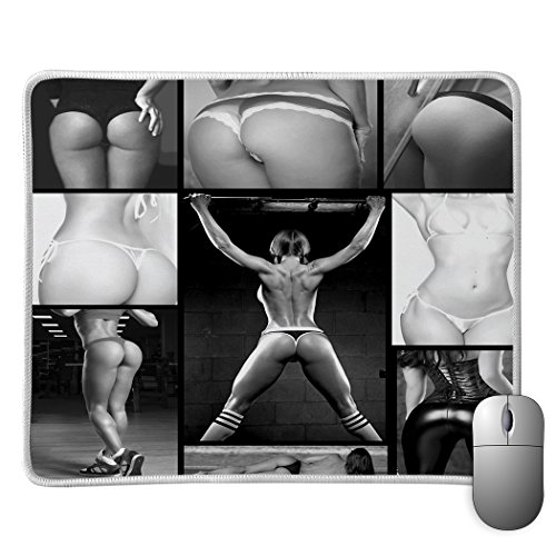 Preisvergleich Produktbild Violetpos Gaming Mauspad Mausunterlage mit Wasserdichte Oberfläche und Anti-rutsch Gummiunterseite Mauspads Grau Sexy Frauenkörper Hüften 25 x 30 x 0.3cm