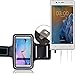 Produktbild TOP SET für Nokia 3 Single SIM Neopren Jogging Armband Sportarmband Oberarmband für Nokia 3 Single SIM schwarz mit Reflektor Streifen + Ohrstöpsel. Fitness Lauf Armband