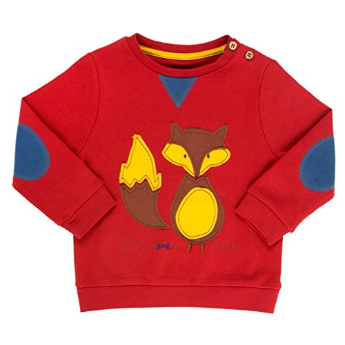 Kite Baby Boys Foxy Long Sleeve Sweatshirt, Red, 0-3 Months
