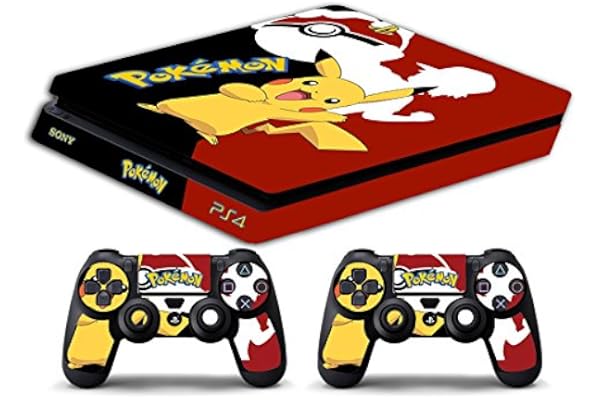 Skin Compatible para PS4 Slim HD - Limited Edition Decal Cover Adhesivo Slim Bundle (Poke Mon)