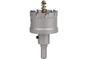 Vearter TCT Lochsäge, 47 mm Hartmetallbohrer mit Zentrierbohrer, Fräser für Hartmetall, Edelstahl, Baustahl, Aluminiumlegierung, Kupfer, Eisen, Kunststoff und Glasfaser