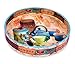 Home Tunes Wooden Tray Round with Enamel Finish -Teapot Cups design RS.995.00
