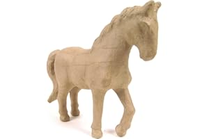 Décopatch SA107O - Un support en papier brun mâché 19x6,5x23 cm, Cheval
