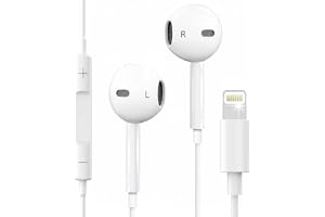 Ankoda Wired Original Stereo Earphones with Built-in Microphone Compatible with iPhone 7/8/X/XS/XR/11/12/13/14 Series, Sound, Noise Isolating in-Ear Headphones, White