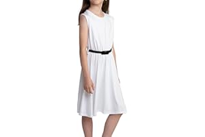 Jami Juniors - Cute Girls' Dresses Skater Mini A-Line Style with Belt, Sleeveless & Long Sleeve Options, Perfect for Parties & Special Occasions, Flattering Flare Frankie Fit