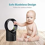MU Ventilateur sans Lame portatif, Ventilateur de Bureau, Ventilateur de Table de Bureau Silencieux, léger et Durable pour la Maison, Chambre de bébé, Bureau extérieur