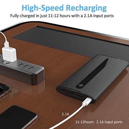 Power Bank 24000mAh Batterie Externe Ultra-Portable Chargeur de t  l  phone externe avec 2 1A Port d entr  e  lumi  res LED et 3 ports de charge pour 