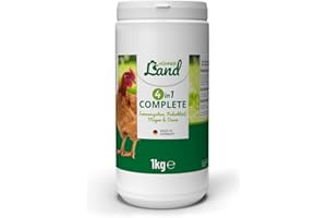 HÜHNER Land 4in1 Complete 1kg pour volaille - complément Alimentaire pour Poulets, vitamines pour Poulets, Vitamine C, Vitamine B, Plumage, système immunitaire, estomac et intestins