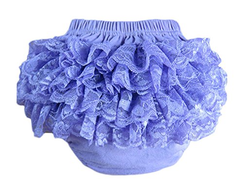 BuyHere Baby Girl's Cotton Lace Ruffle Underpants,Purple,Small Size