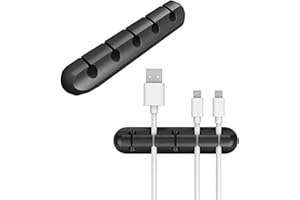 HUBEI Organizer per la gestione dei cavi con clip per cavi, ganci adesivi, supporto per cavo per cavi di alimentazione e cavi per accessori di ricarica, cavo per mouse, PC, ufficio e casa (5)