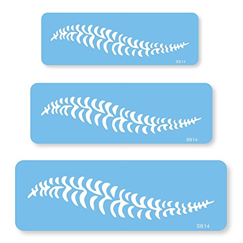 PME SB14 JEM Fern Border Stencil, Set of 3, Blue