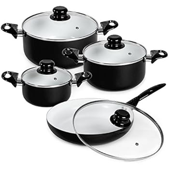 10tlg Induktion Keramik Kochtöpfe Topfset Kochtopfset Topf