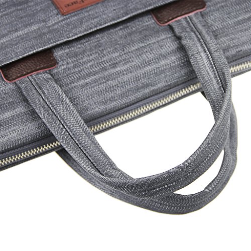 Laptoptasche Notebooktasche Aktentasche Laptop Hülle Case Umhängetasche Messenger Bag für Damen Herren für Lenovo/Macbook/DELL/iPad/Ultrabooks/Tablette/Notebook bis 15 Zoll-Grau - 5