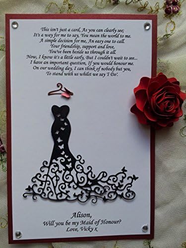 Will You Be My BRIDESMAID Invitations, Dress Cards, Gift Maid of Honor, Matron of Honor Card, Flower Girl, Gift Dress cards, Bridal Gown Invitation Personalized, Custom