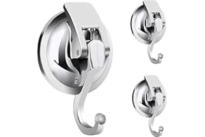 ZIGEFOFO Saugnapf Haken Extra Stark Vakuum, 3 Stück Saughaken Silber Saugnapfhaken Ohne Bohren Handtuchhaken Saugnäpfe Haken Wandhaken für Badezimmer Küche Bad Dusche Tür Fenster Glas Wand Fliesen - Max 5KG