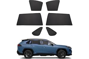 Powerty Window Sun Shade for 2013-2018 Toyota RAV4 Accessories -Upgrade Double Layer Rear Windshield Shade 6 Pack Light Block Car Privacy Cutains Shades for Baby, Camping, Napping, Sleeping