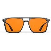 Goiteia 100% Blue Light Blocking Glasses - Red Sleep Glasses for Total Blue and Green Light Blocking - Relieve Eye Strain & I