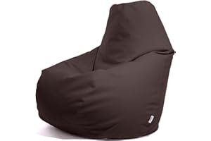 Avalon - Pouf Poltrona Sacco Gigante in Similpelle Jazz, Puffo per Sedersi Ergonomico da Interno, Pouf a Sacco Impermeabile, Comoda Poltrona a Sacco Moderna, Made in Italy(95x95x135cm-Tabacco)