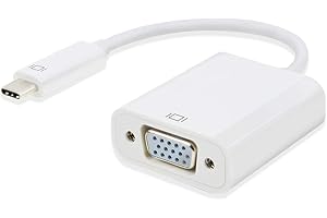 ADWITS USB 3.1 Type-C USB-C a VGA Adapter para Nueva, Google Chromebook Pixel y más (DP Altmode), Blanco