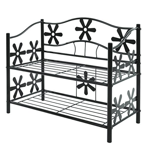 Regal Metall Bücherregal Schuhregal Standregal Genf ~ 2 Böden, Höhe 50cm