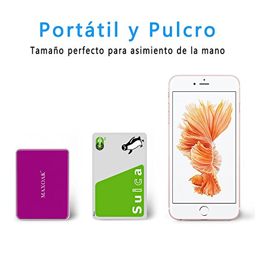 MAXOAK Mini Bater a Externa 5200mAh Cargador Port til para Smartphone iPhone Samsung HTC Moto y M s con LED Iluminaci n y LED Muestra el restante bater a Morado reviews MAXOAK Mini Bater a Externa 5200mAh Cargador Port til para Smartphone iPhone Samsung HTC Moto y M s con LED Iluminaci n y LED Muestra el restante bater a Morado