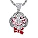 Produktbild BRG315 Männer Hip Hop Halskette Kettensäge Angst Puzzle Maske Puppe Anhänger Halloween Voller Zirkon Modeschmuck, Geeignet Für Mann, Rapper (Silber/Gold),A