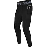 VanKee Men's Compression Pants with Pockets Sports Running Tights Quick Dry Pants Sweat Base Layer for Basketball Football Yo