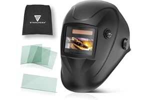 STAHLWERK Automatik-Schweißhelm 3 in 1 WORKER - Schweißerhelm mit True-Colour, automatische Abdunkelung DIN 4-13, optische Klasse 1/1/1/2, optimales Sichtfeld 96 x 39 mm, Schweißschild, Schweißmaske