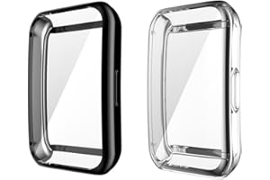 Moorovgi Case Compatible with Huawei Band 7, [Pack of 2] TPU All-Round Protective Case with Screen Protector for Huawei Band 7/Huawei Band6/Huawei Band 6 Pro/Horor Band 6, Thermoplastic Polyurethane