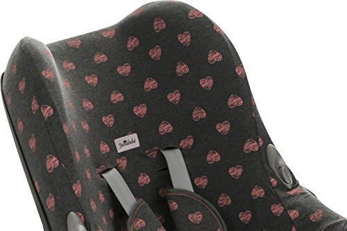 Janabebe® – Baumwollbezug Flúor Heart Maxi -Cosi Cabriofix, Citi, Streety.fix, Jané Koos, Abdeckung Stubenwagen , Autositz , + Schutz Gurtzeug, - 3