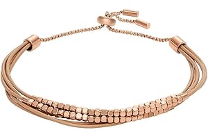 Fossil damska skórzana lub półszlachetna bransoletka z zapięciem na suwak