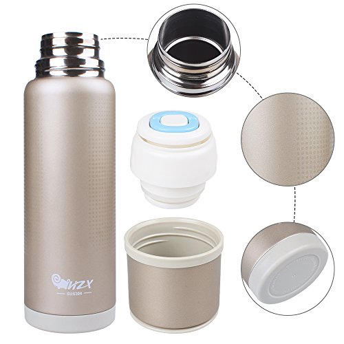 Beileer Edelstahl Thermobecher Kaffee Tee 450ml (Gold) - 4