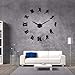 Produktbild Kuletieas Black American Football-Spieler DIY riesige Wanduhr Rugby-Fans Sport Zimmer Wand Dekoration modernes Design große rahmenlose Uhr Wand-37inch