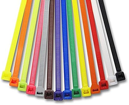 4 Inch Colored Cable Tie Kit 100 Pcs Per Color/1000 Pc Kit