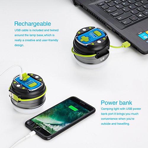 LE Campinglampe USB aufladbar IPX4 wasserfest 3000mAh Powerbank neutralweiß 3 Lichtmodi campinglampe mit akku laterne camping outdoor - 5