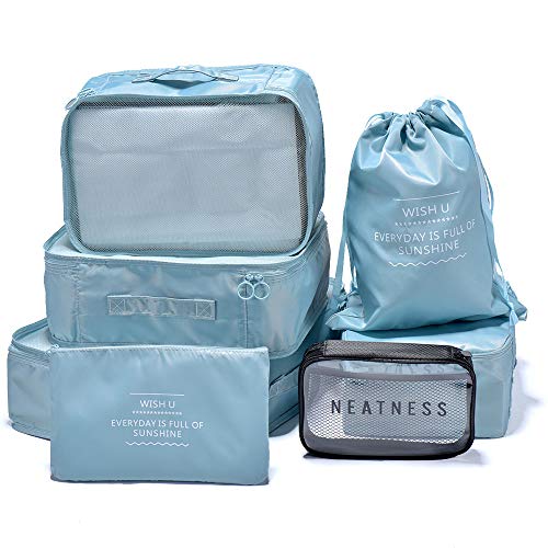 Arxus Ensemble de 7 Accessoires d'emballage pour Organisateur de Voyage avec Trousse de Toilette